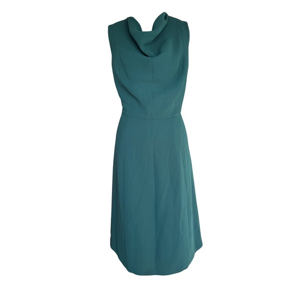 Talbots Womens Teal Green Cowl Neck Sleeveless Sheath Dress Size 14 NWT - Picture 2 of 10